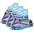 (3 Pack) New Hampshire Decals - State Pride Sticker - Bird Covered Bridge Laptop Decal - 3 Inches On Longest Side - Easy Peel & Apply - Made in USA - 3MCS0150