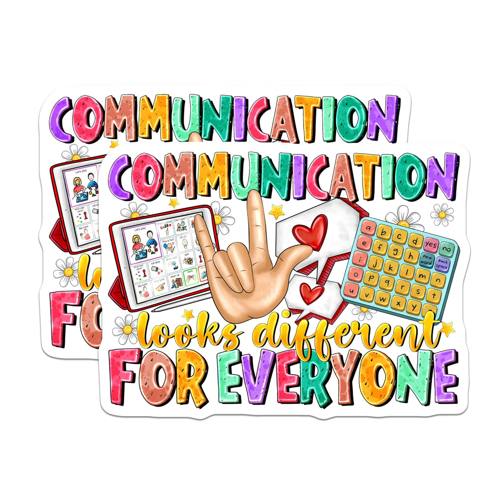 (2 Pack) Communication is Different Magnets - AAC Device Awareness - Neurodiversity Inclusion Decor for SLP Teacher - 5 Inches On Longest Side - Thick Durable Magnet - Made in USA - MAG26984