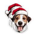 (2 Pack) Christmas Dog Magnets - Santa Dog Decor - Pet Lover Holiday Fridge Magnets - 5 Inches On Longest Side - Thick Durable Magnet - Made in USA - MAG26074