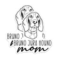 (2 Pack) Bruno Jura Hound Mom Magnets - Dog Breed Lover Decor - Fur Mama Refrigerator Art - 5 Inches On Longest Side - Thick Durable Magnet - Made in USA - MAG27034