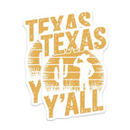 (2 Pack) Texas Y'all Magnets - Cactus Cowboy Design - Rustic Western Home Decor - 5" On Longest Side - for Cars, Fridges, Toolboxes - Made in USA - MAG6740