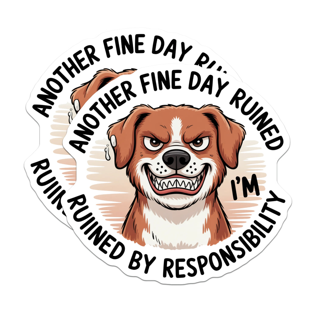 (2 Pack) Funny Dog Responsibility Magnets - Sarcastic Anti Work Humor - Pet Owner Fridge Decor Animal Cartoon - 5 Inches On Longest Side - Thick Durable Magnet - Made in USA - MAG38720
