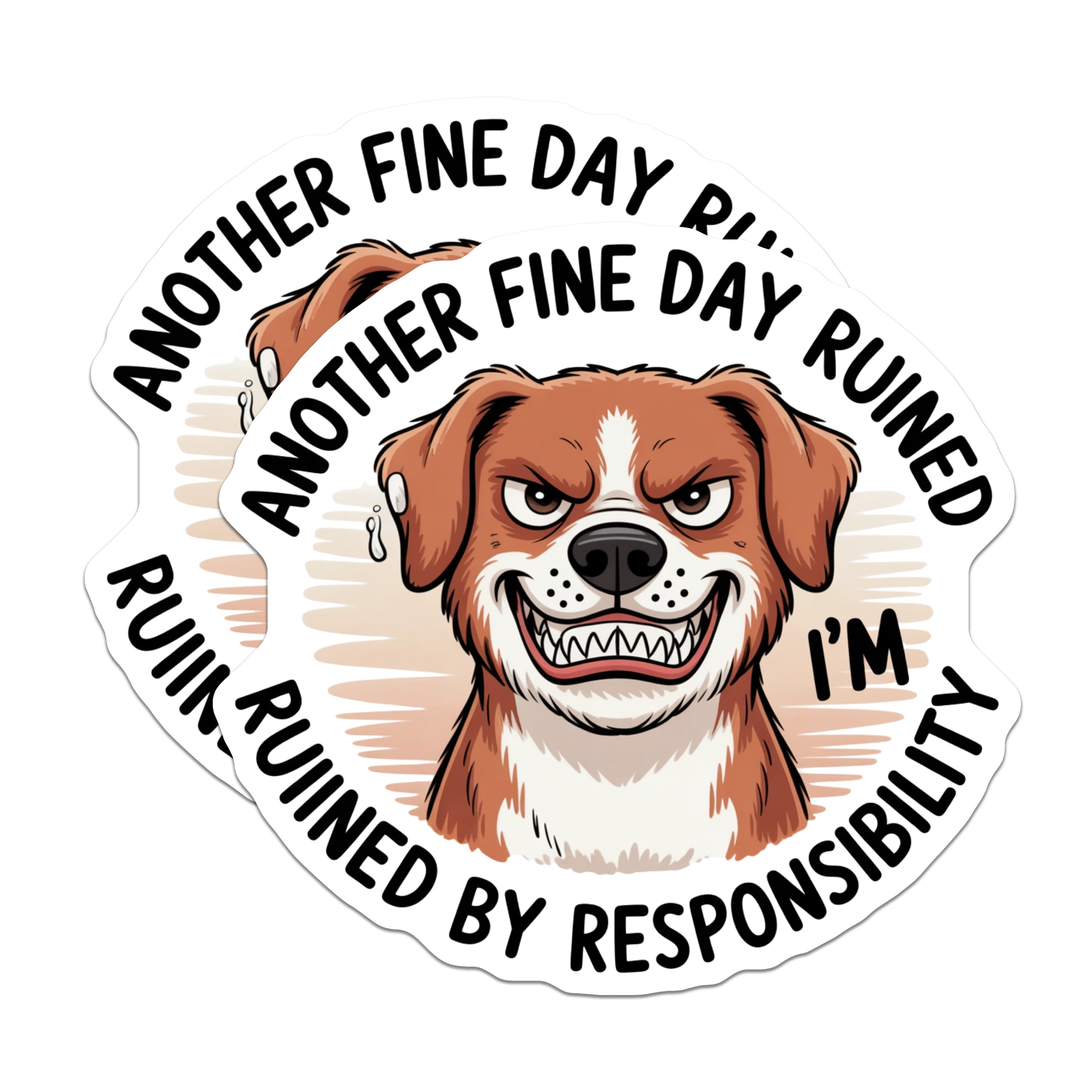 (2 Pack) Funny Dog Responsibility Magnets - Sarcastic Anti Work Humor - Pet Owner Fridge Decor Animal Cartoon - 5 Inches On Longest Side - Thick Durable Magnet - Made in USA - MAG38720