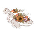 (2 Pack) Turtle Floral Stickers - Motivational Stickers - Cute Nature Stickers - 5" On Longest Side - Sticks to Smooth Flat Surfaces - Made in USA - BMCS6972