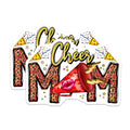 (2 Pack) Cheer Mom Magnets - Leopard Print Glitter Cheerleader Parent Refrigerator Magnets - Team Spirit Mama Appreciation - 5 Inches On Longest Side - Thick Durable Magnet - Made in USA - MAG29623