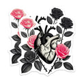 (2 Pack) Anatomical Heart Roses Magnets - Gothic Floral Art - Dark Romantic Aesthetic Decor - 5 Inches On Longest Side - Thick Durable Magnet - Made in USA - MAG38031