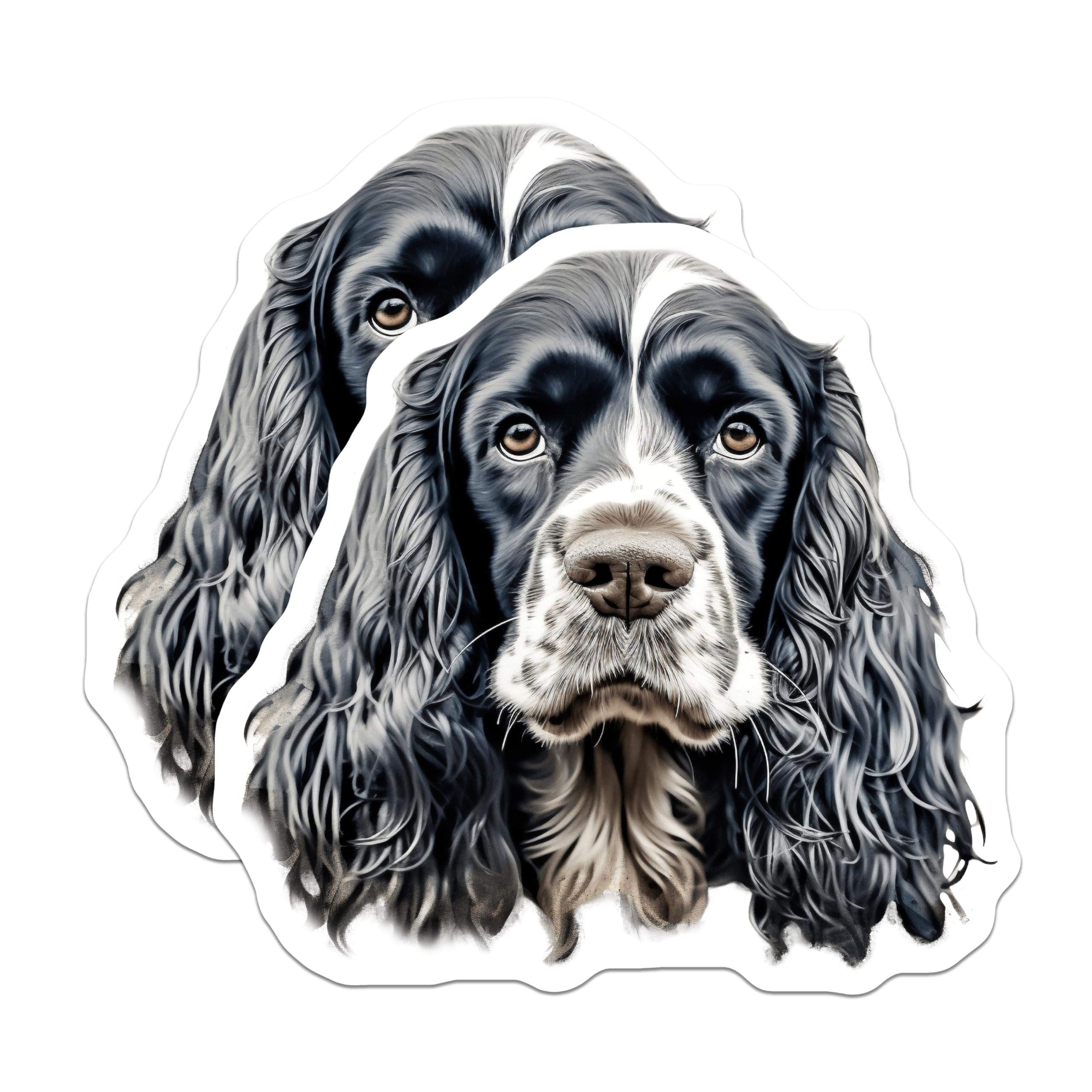 (2 Pack) Cocker Spaniel Magnets - Springer Dog Portrait - Animal Lover Decor - 5 Inches On Longest Side - Thick Durable Magnet - Made in USA - MAG28440