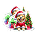 (2 Pack) Golden Retriever Christmas Magnets - Santa Puppy Decor - Holiday Dog Lover Refrigerator - 5 Inches On Longest Side - Thick Durable Magnet - Made in USA - MAG29120