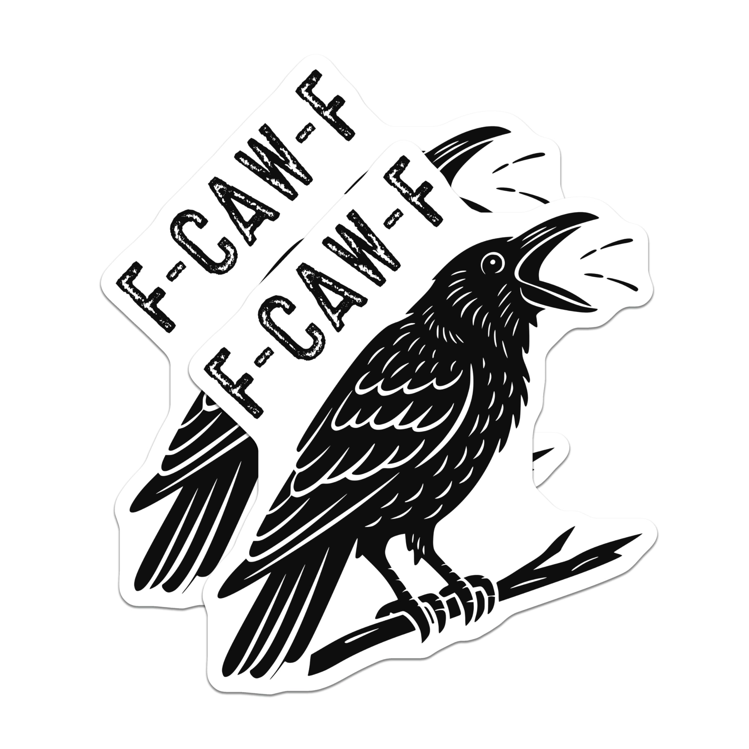 (2 Pack) Raven Magnets - Crow Refrigerator Magnets - F-CAW-F Decorative Magnets - 5" On Longest Side - Premium Magnet - for Cars, Refrigerators, Toolboxes, Lockers - Made in USA - MAG15944