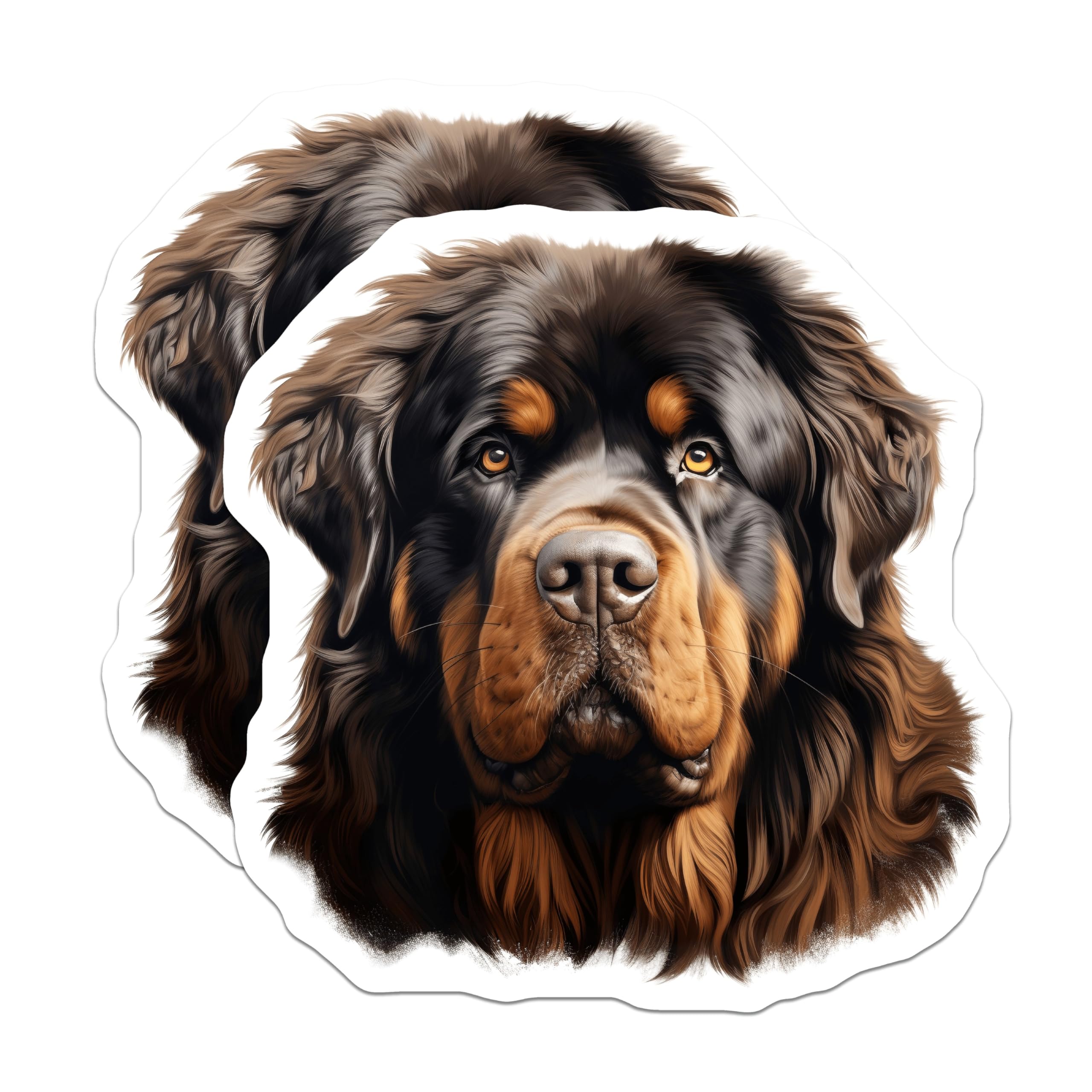 (2 Pack) Tibetan Mastiff Magnets - Majestic Loyal Dog Art - Large Breed Pet Decor - Refrigerator Kitchen Accessory - 5 Inches On Longest Side - Thick Durable Magnet - Made in USA - MAG23946