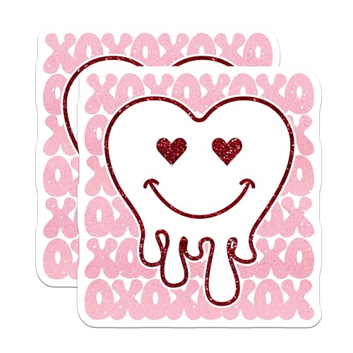(2 Pack) Heart Emoji Magnets - Smile Face Magnets - Love Decor Magnets - 5" On Longest Side - for Cars, Refrigerators, Toolboxes, Lockers - Made in USA BMCS3476