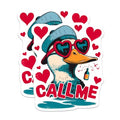 (2 Pack) Funny Duck Stickers - Cute Animal Stickers - Call Me Stickers - 5" On Longest Side - Sticks to Smooth Flat Surfaces - Made in USA - BMCS4787