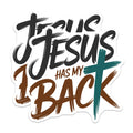 (2 Pack) Jesus Has My Back Magnets - Christian Faith Decor - Inspirational Cross Message - 5 Inches On Longest Side - Thick Durable Magnet - Made in USA - MAG22439
