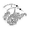 (2 Pack) West Virginia Map Magnets Magnets - Home is Where The Heart is - 5" On Longest Side - Made in USA - Sticks to Refrigerators & Metal Surfaces - MAG9099