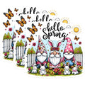(3 Pack) Spring Gnomes Decals - Bunny Rabbit - Seasonal Stickers - 3 Inches On Longest Side - Easy Peel & Apply - Made in USA - 3MCS6762