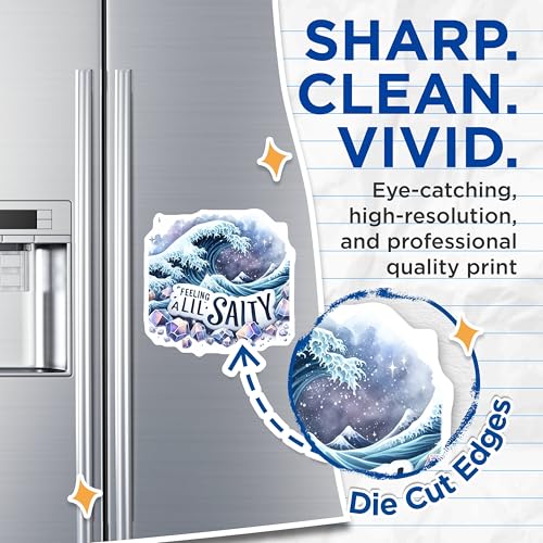 (2 Pack) Feeling A Lil Salty Magnets Magnets - Wave Art - Ocean Scene - 5" On Longest Side - Made in USA - Sticks to Refrigerators & Metal Surfaces - MAG9293
