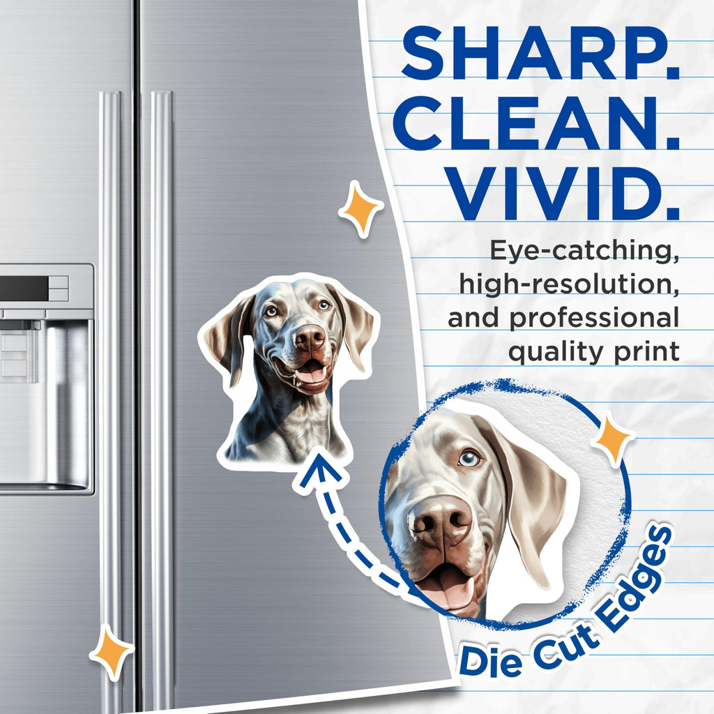 (2 Pack) Weimaraner Magnets - Weimaraner Dog Decor - Pet Lover Accessory - Dog Mom Item - 5 Inches On Longest Side - Thick Durable Magnet - Made in USA - MAG25091
