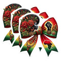 (3 Pack) Kwanzaa Bow Decals - Black Pride - African Art Decals - 3 Inches On Longest Side - Easy Peel & Apply - Made in USA - 3MCS7378