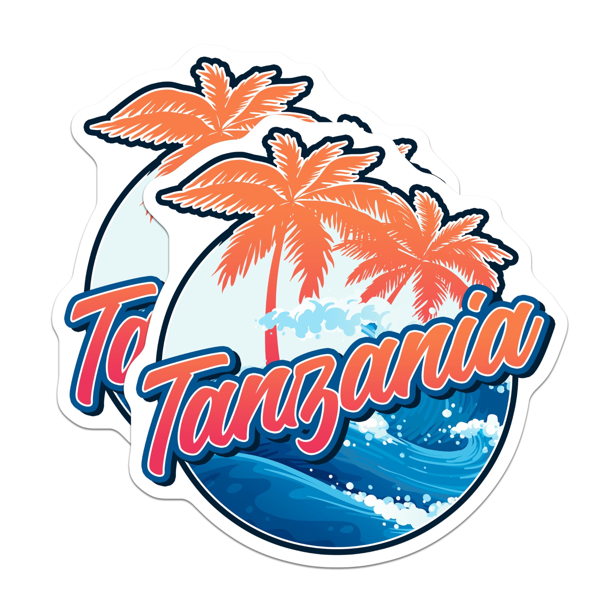 (2 Pack) Tanzania Magnets - Tropical Decor - Travel Magnets - 5" On Longest Side - Premium Magnet - for Cars, Refrigerators, Toolboxes, Lockers - Made in USA - MAG17320