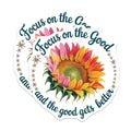 (2 Pack) Vibrant Sunflower Magnets - Focus on the Good Quote - Positive Affirmation Art - 5 Inches On Longest Side - Thick Durable Magnet - Made in USA - MAG21289