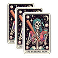 (3 Pack) Baseball Mom Decals - Skeleton Decal - Laptop Decals - 3 Inches On Longest Side - Easy Peel & Apply - Made in USA - 3MCS4121