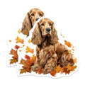 (2 Pack) Cocker Spaniel Magnets - Autumn Dog Decor - Fall Dog Lover Art - 5 Inches On Longest Side - Thick Durable Magnet - Made in USA - MAG28733