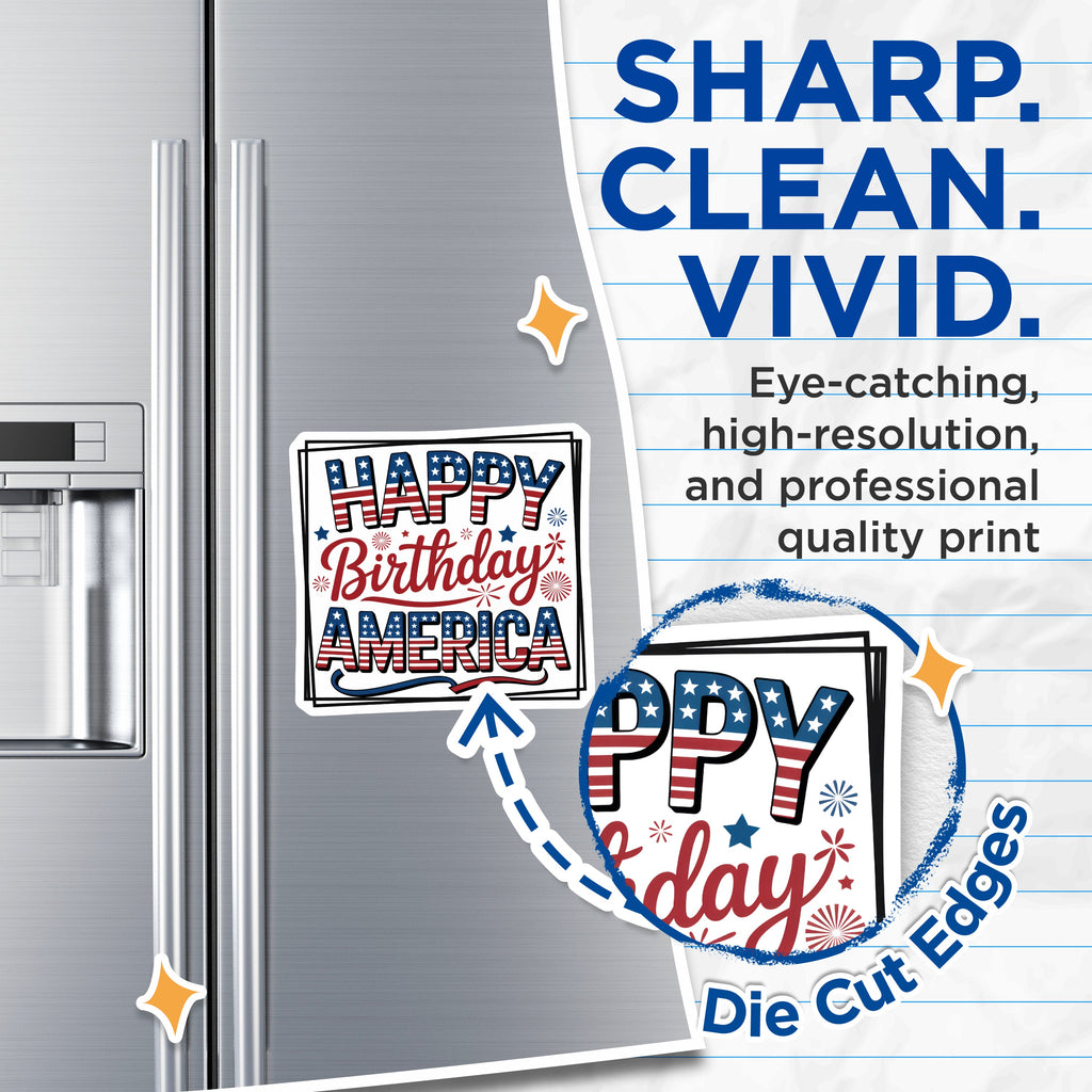 (2 Pack) Fourth of July Magnets - Independence Day Decor - USA Celebration Decorations - 5 Inches On Longest Side - Thick Durable Magnet - Made in USA - MAG39792