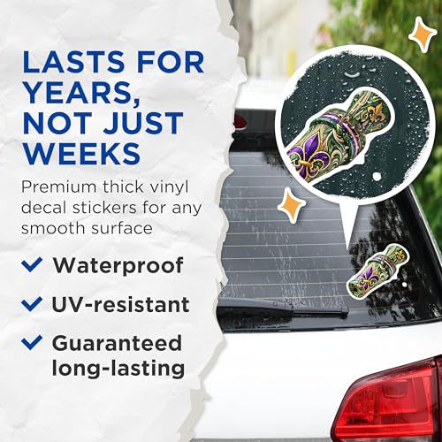 (2 Pack) Fleur de Lis Stickers - New Orleans Sticker Design - Decorative Vinyl Stickers for Laptop and Water Bottle - 5" On Longest Side - Sticks to Smooth Flat Surfaces - Made in USA - BMCS5159