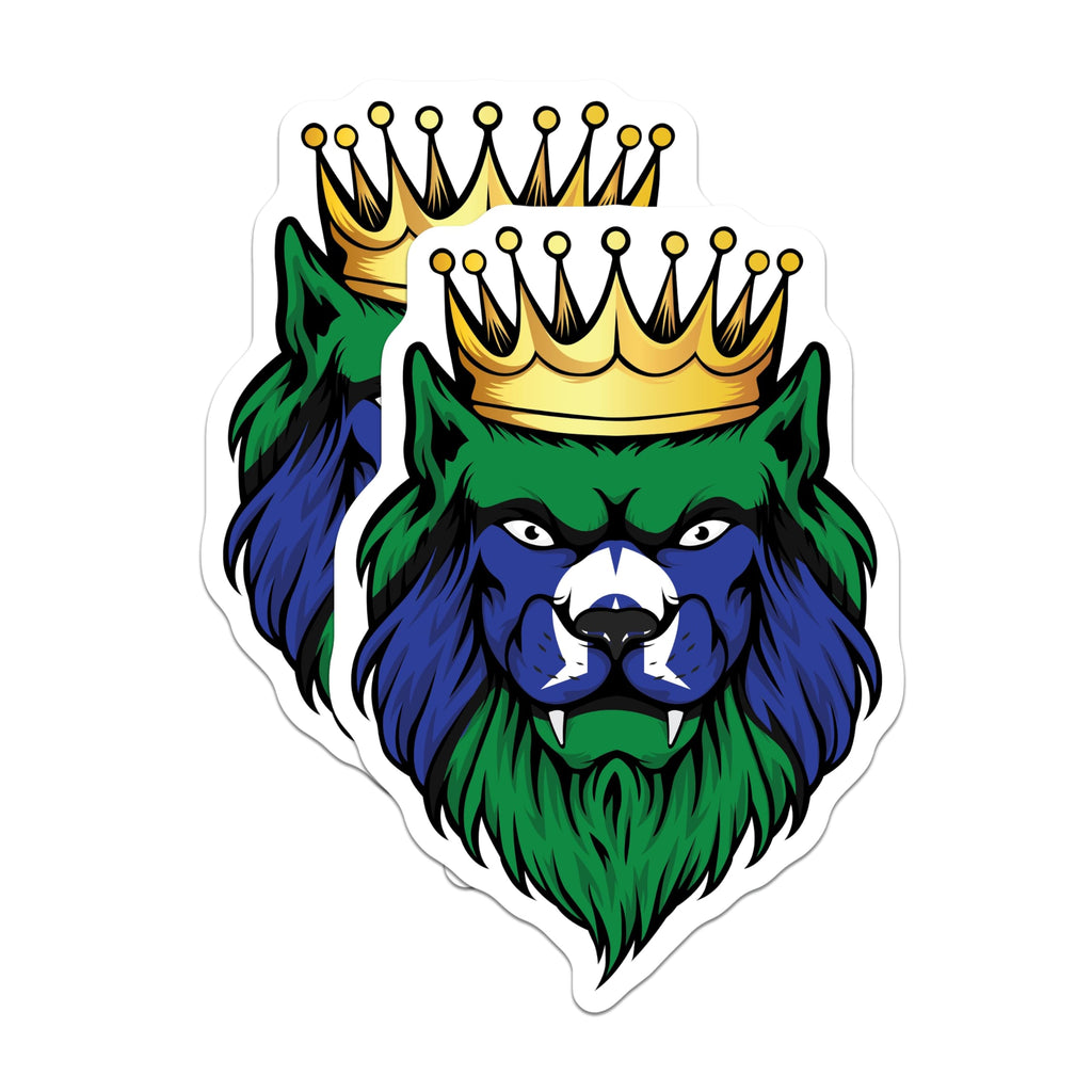 (2 Pack) Brazil Lion Magnets - Brazilian Flag Crown Lion Head Art - Patriotic South American Pride Fridge Magnet - 5 Inches On Longest Side - Thick Durable Magnet - Made in USA - MAG19382