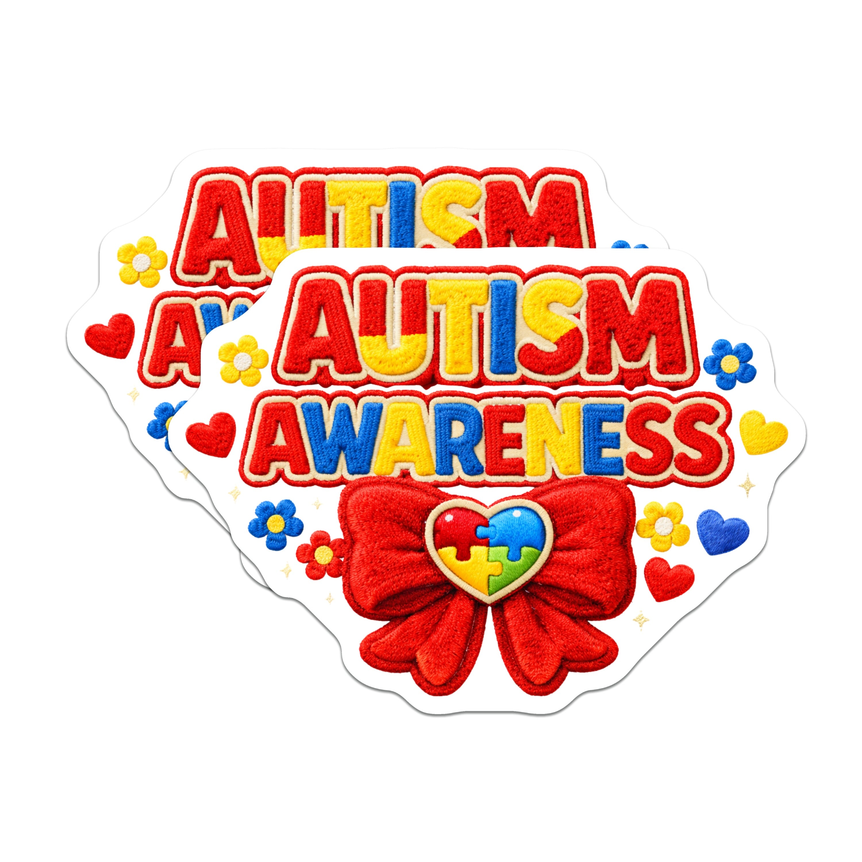 (2 Pack) Autism Awareness Magnets - Neurodiversity Heart Puzzle - Special Education Support Ally - 5 Inches On Longest Side - Thick Durable Magnet - Made in USA - MAG37170