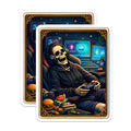 (2 Pack) Gamer Skeleton Magnets - Funny Gaming Memes - Skull Head Fridge Magnets - 5" On Longest Side - Premium Magnet - for Cars, Refrigerators, Toolboxes, Lockers - Made in USA - MAG15556