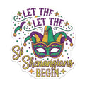 (2 Pack) Mardi Gras Magnets - Let The Shenanigans Begin - Party Celebration Magnet Set - 5" On Longest Side - Premium Magnet - for Cars, Refrigerators, Toolboxes, Lockers - Made in USA - MAG15705