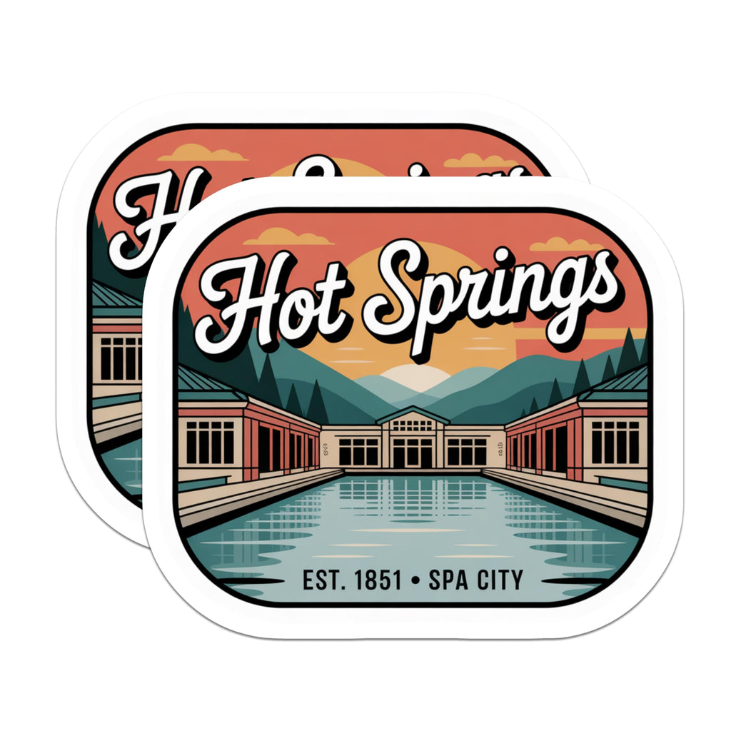 (2 Pack) Hot Springs Magnets - Spa City Souvenir - Arkansas Travel Memorabilia - 5 Inches On Longest Side - Thick Durable Magnet - Made in USA - MAG19325