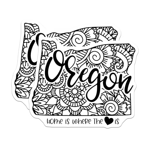 (2 Pack) Oregon State Map Magnets Magnets - Home is Where The Heart is - 5" On Longest Side - Made in USA - Sticks to Refrigerators & Metal Surfaces - MAG9087