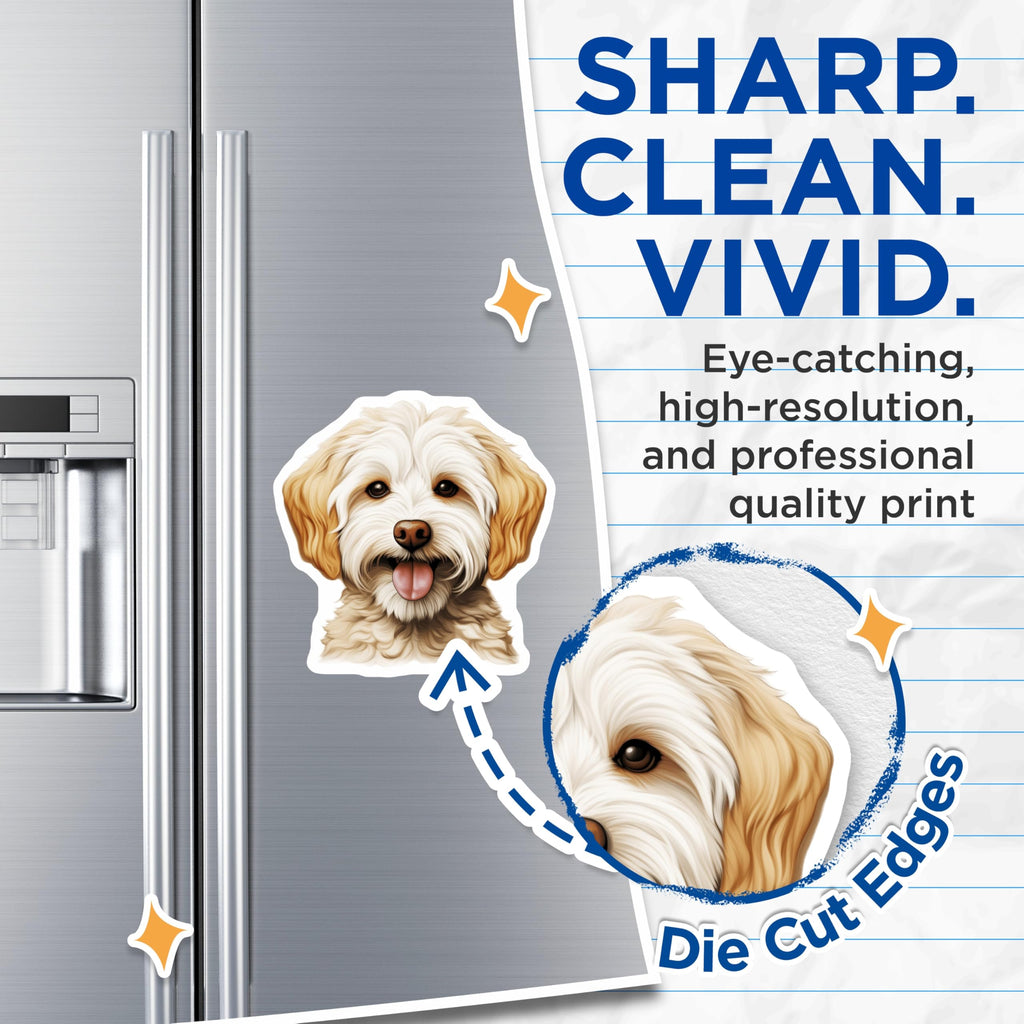 (2 Pack) Goldendoodle Magnets - Cute Dog Decor - Pet Owner Accessory - 5 Inches On Longest Side - Thick Durable Magnet - Made in USA - MAG26233