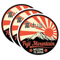 (3 Pack) Fuji Mountain Decals - Japanese Travel - Welcome to Japan - 3 Inches On Longest Side - Easy Peel & Apply - Made in USA - 3MCS4843
