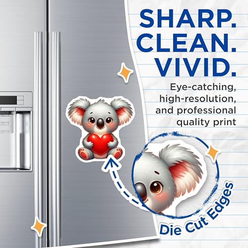 (2 Pack) Cute Koala Heart Magnets - Adorable Animal Magnets - Cute Fridge Magnets for Kids and Adults - 5" On Longest Side - for Cars, Fridges, Toolboxes - Made in USA - MAG3650