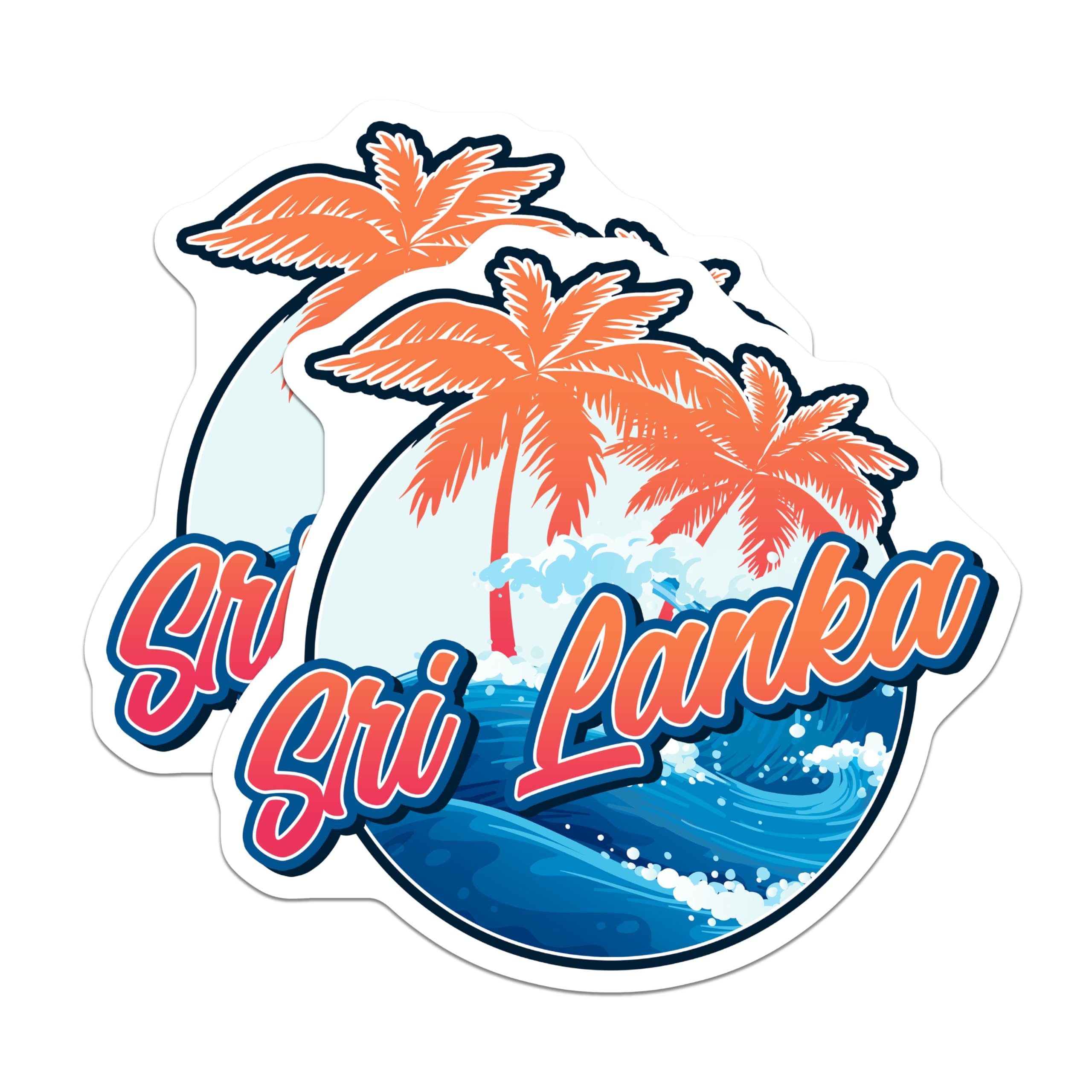 (2 Pack) Sri Lanka Magnets - Tropical Island Decor - Travel Destination Souvenir - 5" On Longest Side - Premium Magnet - for Cars, Refrigerators, Toolboxes, Lockers - Made in USA - MAG17526