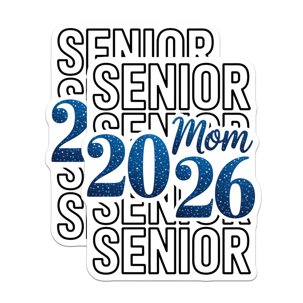 (2 Pack) Senior Mom 2026 Magnets - Graduation Year Mom - Proud Senior Mom Decor - 5" On Longest Side - Sticks to Smooth Flat Surfaces - Made in USA - MAG10352