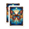 (2 Pack) Stained Glass Butterfly Magnets - Vibrant Colorful Art Nouveau Insect - Celestial Sunburst Fridge Magnets Home Decor - 5 Inches On Longest Side - Thick Durable Magnet - Made in USA - MAG23159