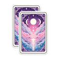 (2 Pack) Celestial Triple Moon Magnets - Dreamy Fantasy Landscape - Pastel Sky Ocean Art - 5 Inches On Longest Side - Thick Durable Magnet - Made in USA - MAG22723