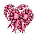 (2 Pack) Heart Shaped Pink Bow Magnets - Cute Bow Heart Magnets - Romantic Pink Heart Magnets for Fridge - 5" On Longest Side - for Cars, Refrigerators, Toolboxes, Lockers - Made in USA MAG3607