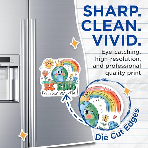 (2 Pack) Be Kind to Our Earth Magnets Magnets - Cute Planet Magnet - Earth Day Magnet - 5" On Longest Side - Made in USA - Sticks to Refrigerators & Metal Surfaces - MAG8452