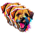 (3 Pack) Border Terrier Decals - Cute Dog Stickers - Laptop Decals - 3 Inches On Longest Side - Easy Peel & Apply - Made in USA - 3MCS0660