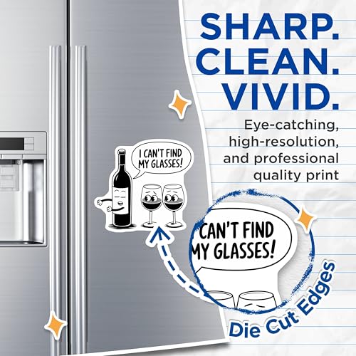 (2 Pack) Funny Wine Glasses Magnets - Wine Bottle Jokes - 5" On Longest Side - for Cars, Fridges, Toolboxes - Made in USA - MAG7630