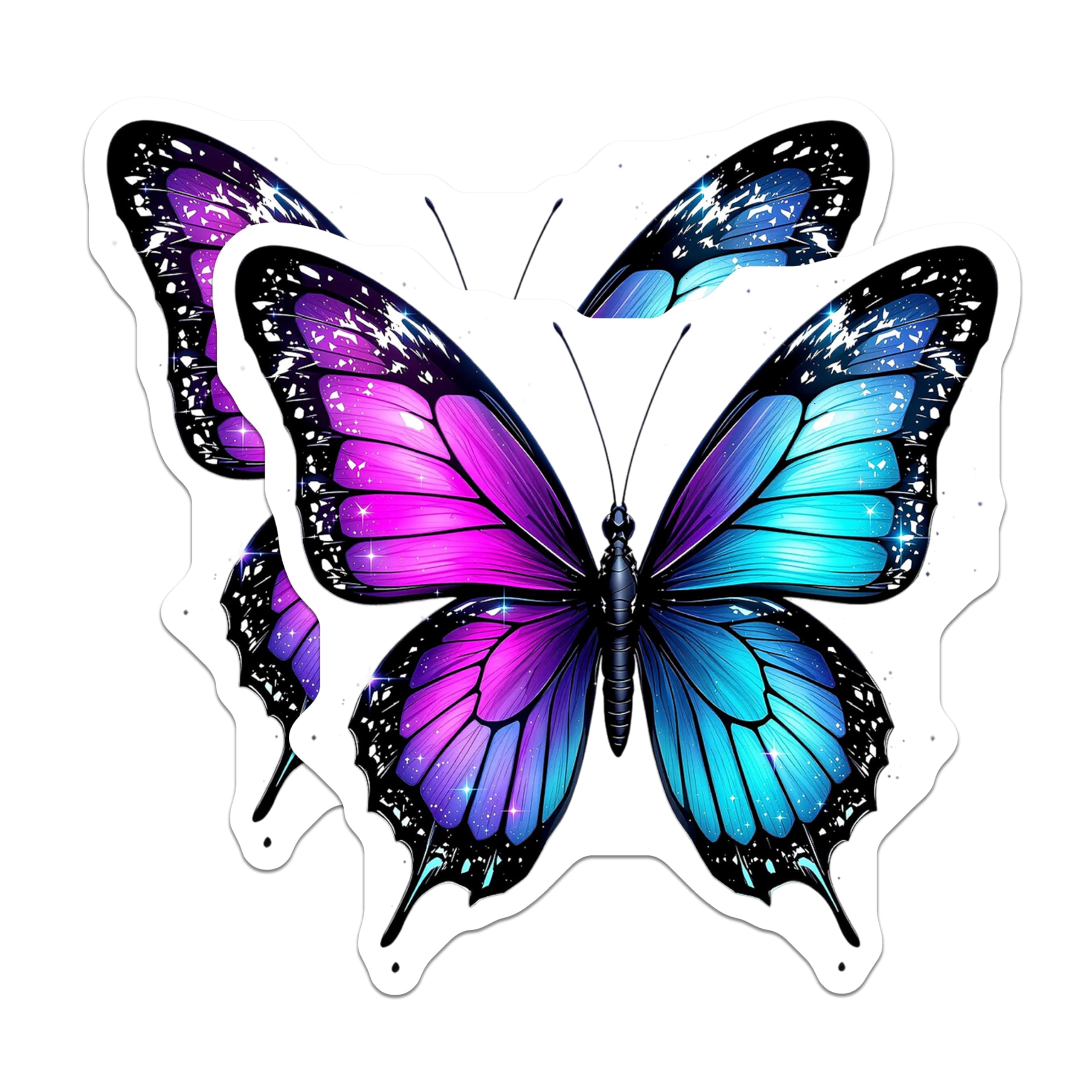 (2 Pack) Butterfly Magnets - Colorful Butterfly Art - Fridge Magnets - 5" On Longest Side - Premium Magnet - for Cars, Refrigerators, Toolboxes, Lockers - Made in USA - MAG14930