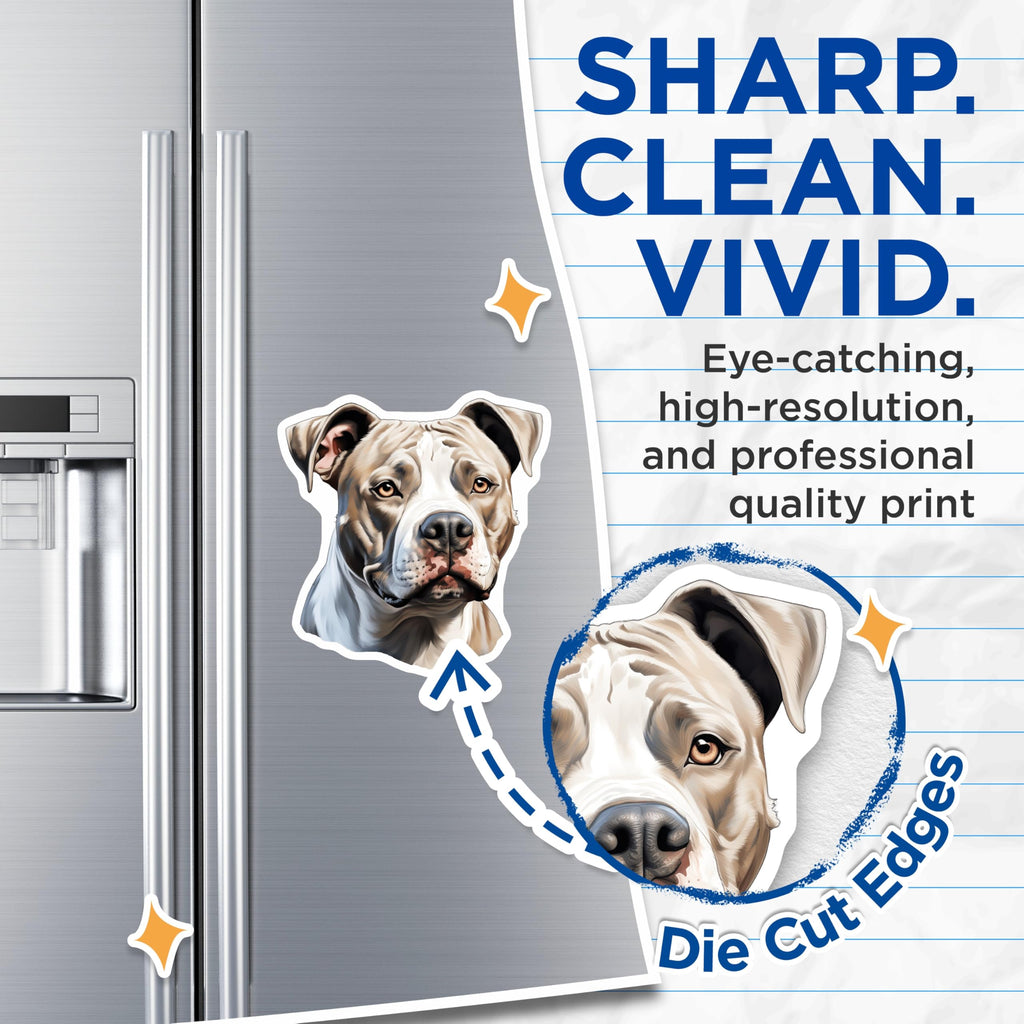 (2 Pack) Pitbull Dog Magnets - American Bully - Dog Mom Accents for Pet Owners - 5 Inches On Longest Side - Thick Durable Magnet - Made in USA - MAG30324