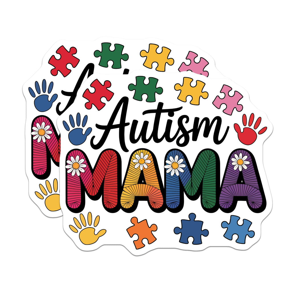 (2 Pack) Autism Mama Magnets - Autism Awareness Support - Neurodiversity Advocacy for Moms - 5 Inches On Longest Side - Thick Durable Magnet - Made in USA - MAG22555