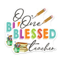 (2 Pack) One Blessed Teacher Magnets - Teacher Appreciation Decor - Back to School Supplies - 5 Inches On Longest Side - Thick Durable Magnet - Made in USA - MAG39383