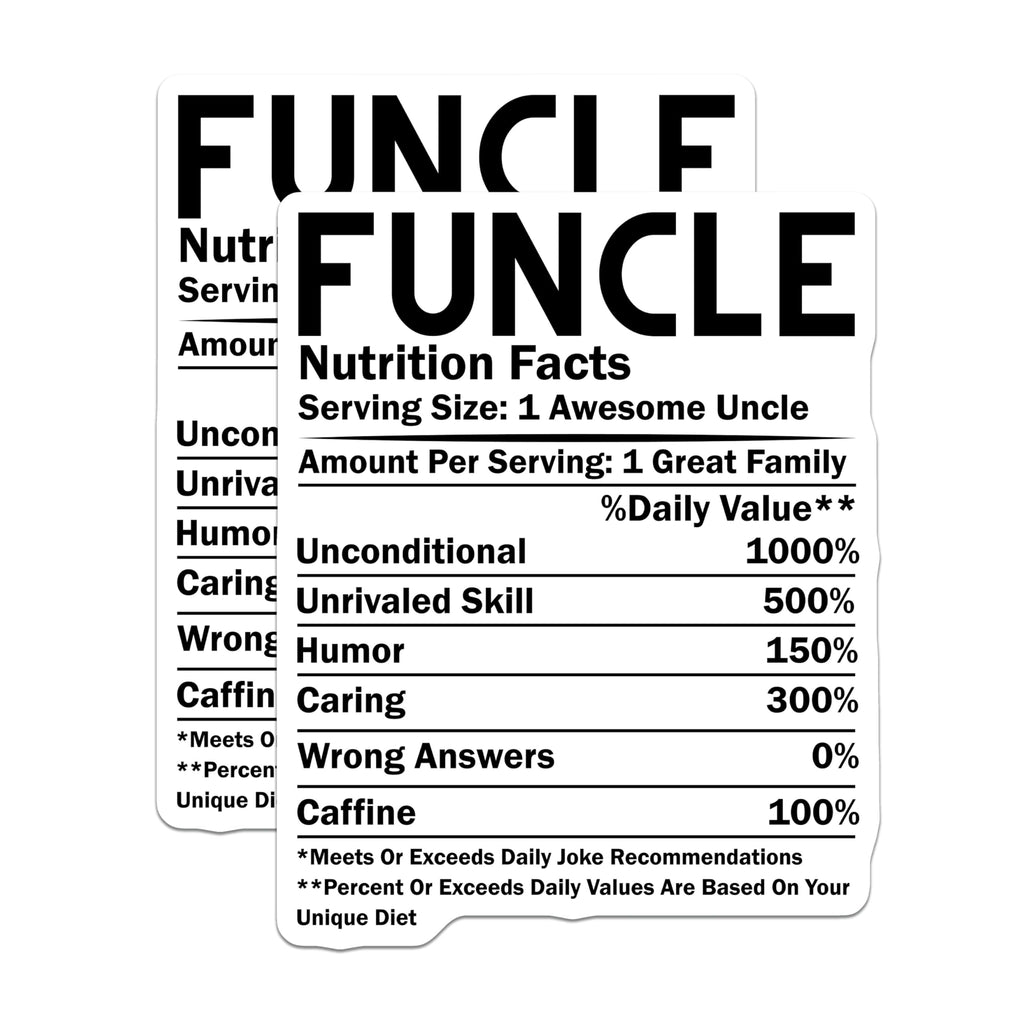 (2 Pack) Funcle Magnets - Uncle Nutrition Facts - Fun Uncle Decor - 5" On Longest Side - Premium Magnet - for Cars, Refrigerators, Toolboxes, Lockers - Made in USA - MAG15149